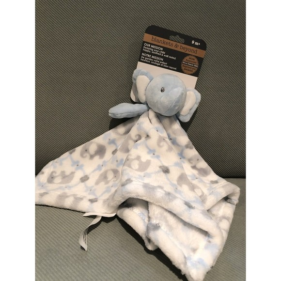 COPY - Blankets and Beyond Elephant Baby Security Blanket Tapestry Blue Lovey P… - Picture 3 of 6